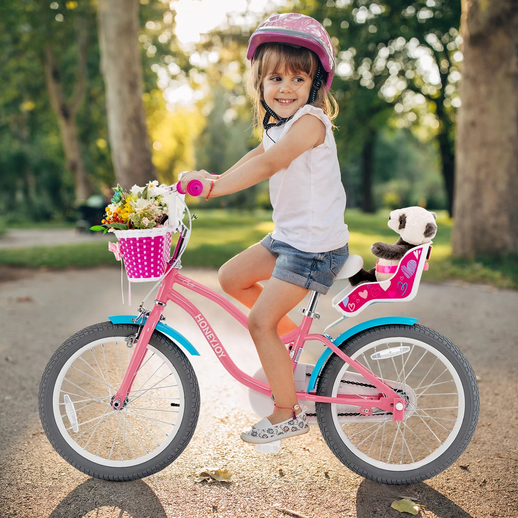 18 Inches Kids Bicycle with Training Wheels and Basket G483