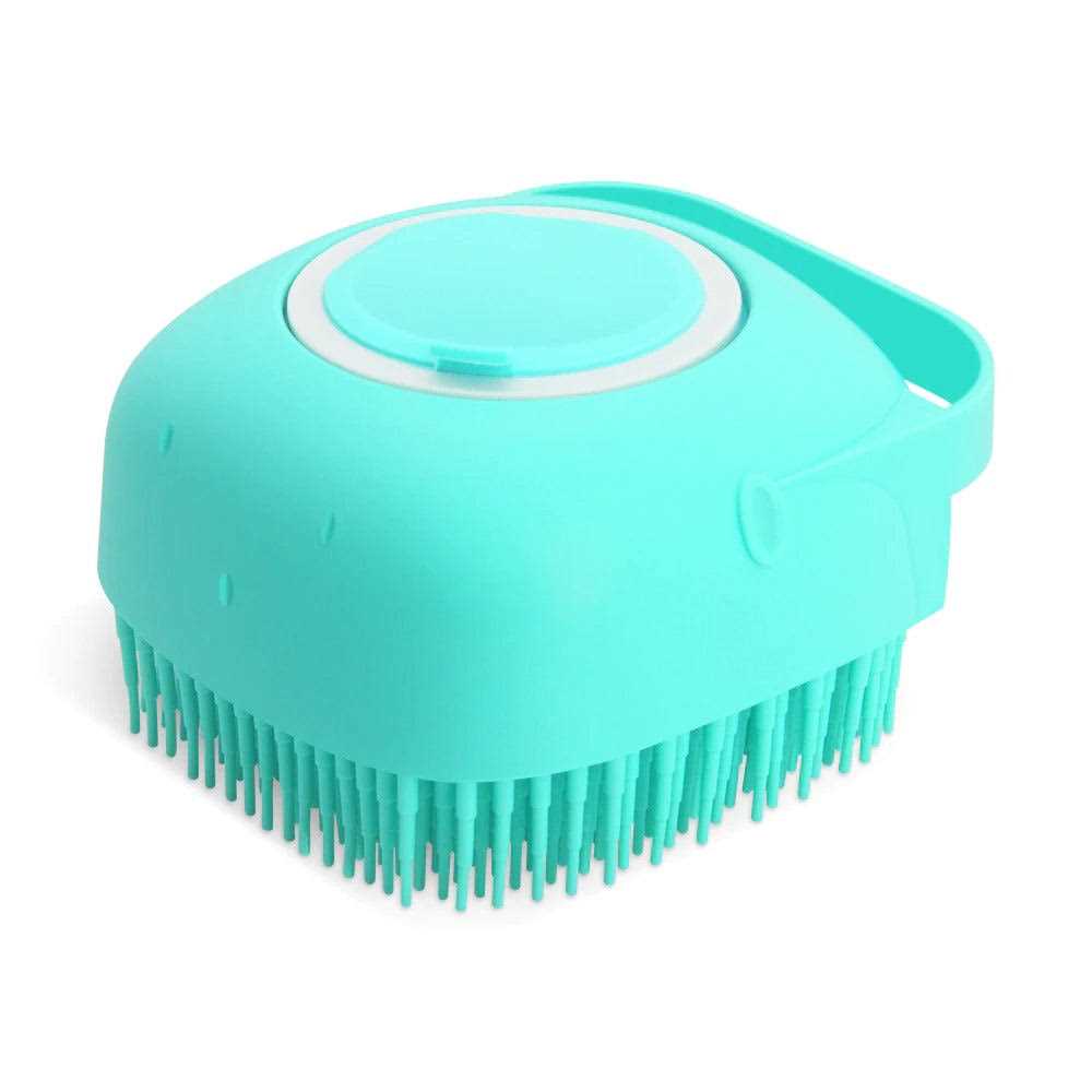 Dog Bath Brush Shampoo Dispenser Soft Silicone Brush Q286030