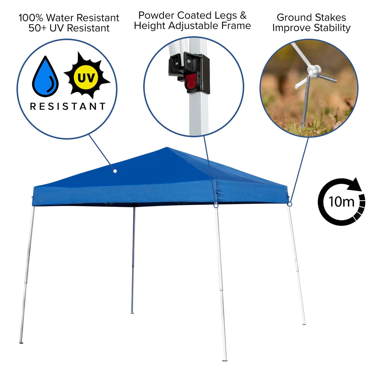 Blue Outdoor Pop Up Canopy Tent with Carry Bag Q7785