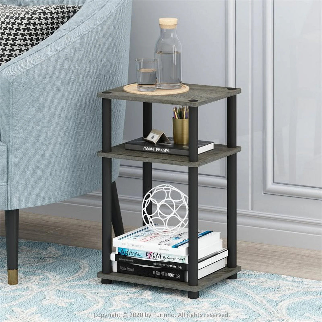 French Oak/Black 3-Tier End Table G59542