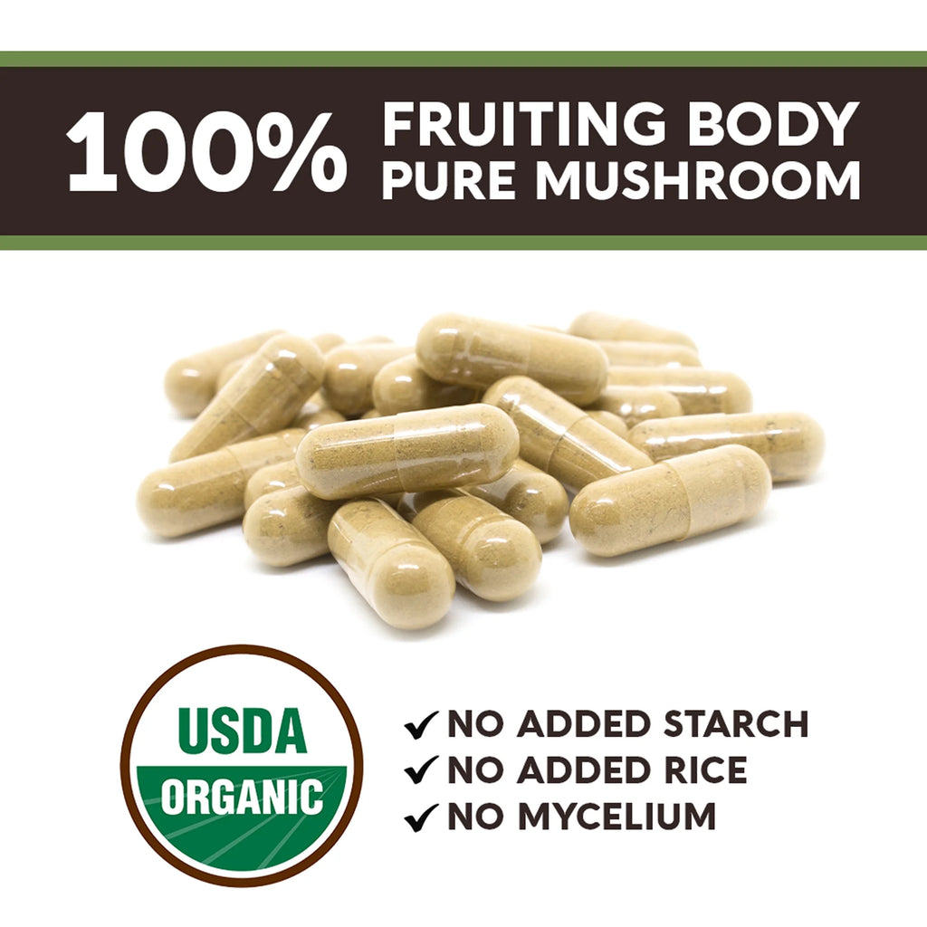 Organic Lion’s Mane Mushroom Supplement Capsules (120 Count) W72133