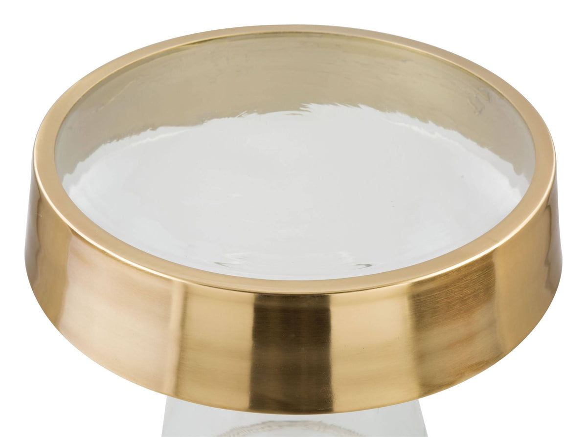 Clear Glass & Gold Side Table I643146