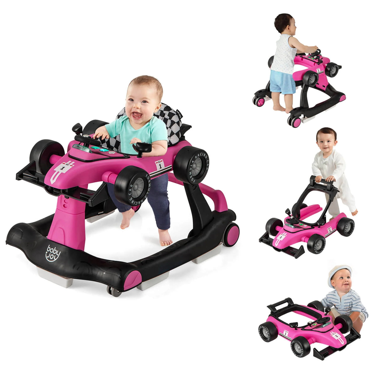 Foldable Adjustable Height Blue Baby Walker M16286