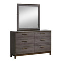 Antique Gray Wood Dresser and Mirror Set G21478