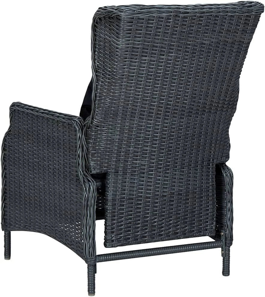 5 Piece Acacia Wood Patio Lounge Set with Dark Gray Cushions H767276