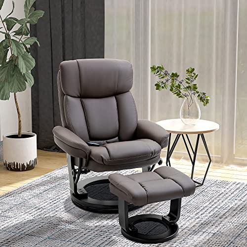 Black PU Leather Massage Recliner Chair with Ottoman F77009