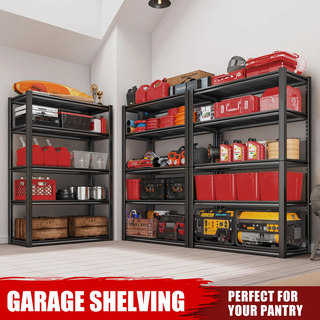 5-Shelf Heavy Duty Adjustable Metal Shelving Unit Black Q407