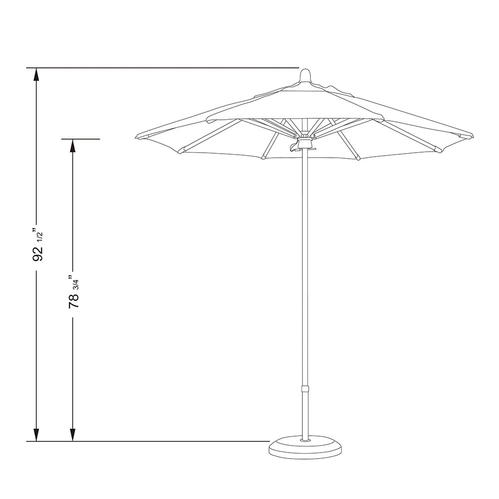 White Oak Fiberglass Pole Market Umbrella X774253