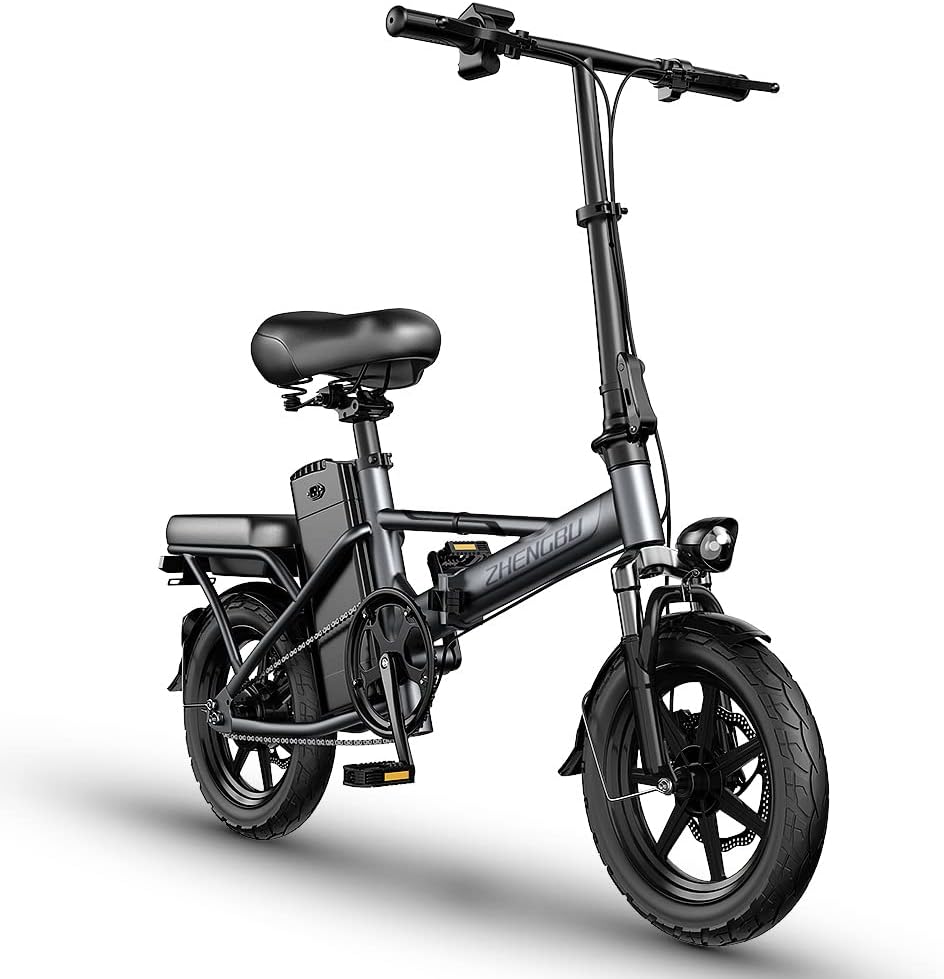 Folding Electric Bike, Magnesium Alloy 500W 48V 12.8Ah Removable Battery, 20'' Dual Suspension 7-Speed S509