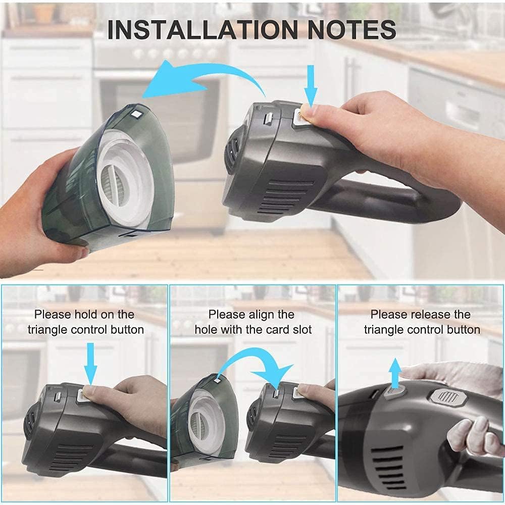 Portable Cordless Handheld Vacuum Cleaner, 8000PA, 120W, Wet & Dry, Pack of 2 M79159