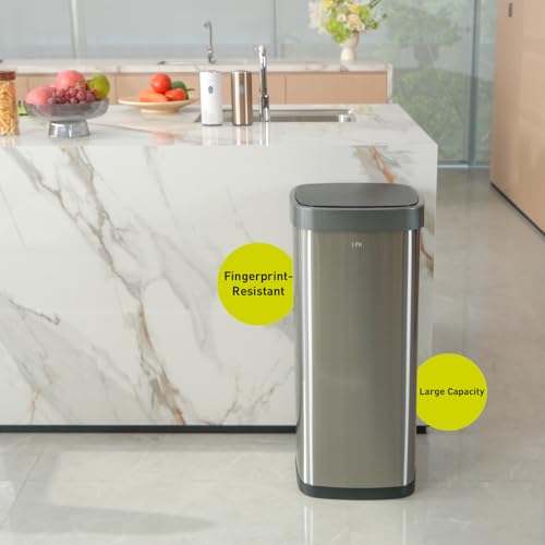 50 Liter Matte Stainless Steel Motion Sensor Trash Can J47791