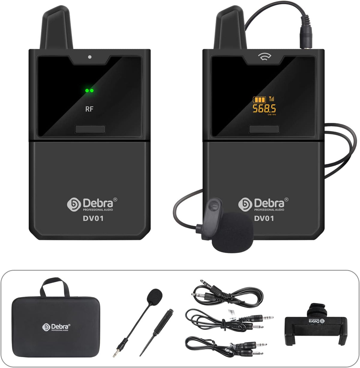 UHF Wireless Lavalier Microphone System with Receiver for Camera E886
