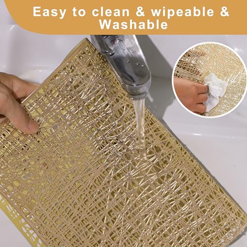 Gold Vinyl Placemats Set of 4 E8768