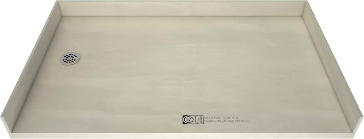 Barrier Free Shower Pan with Integrated Right PVC Drain, 30-Inch by 60-Inch D1354