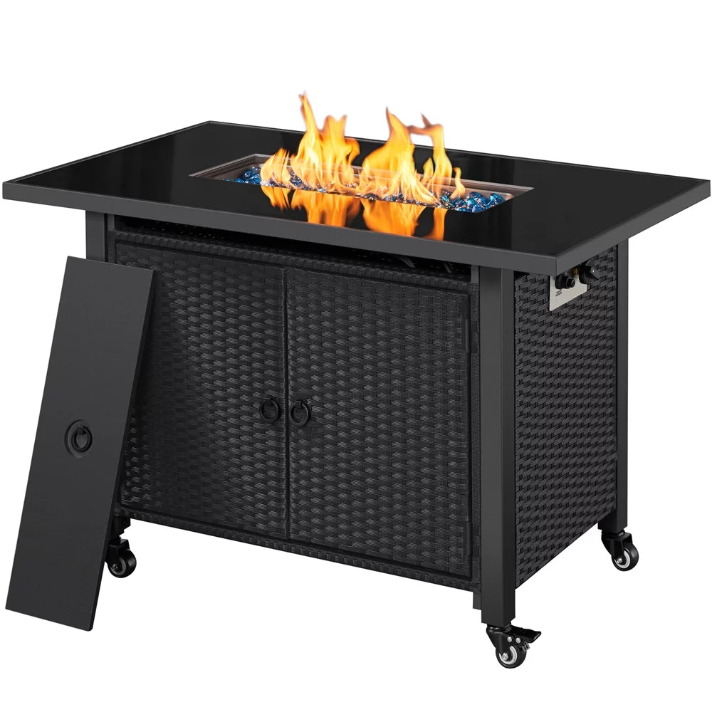 Black Propane Fire Pit Table N78242