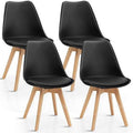Set of 4 Upholstered Dining Chairs with Solid Wood Legs G755