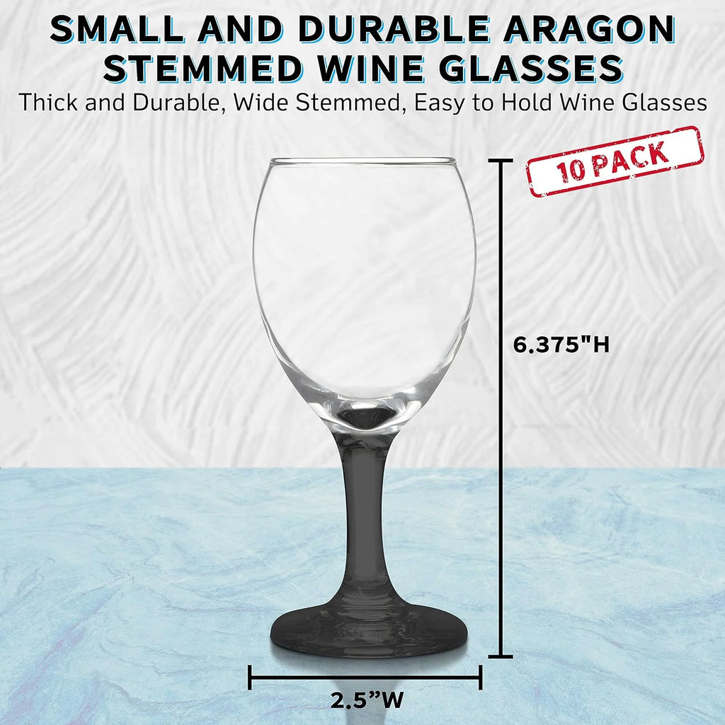 Black 8.5 Oz Wine Glasses Set O456