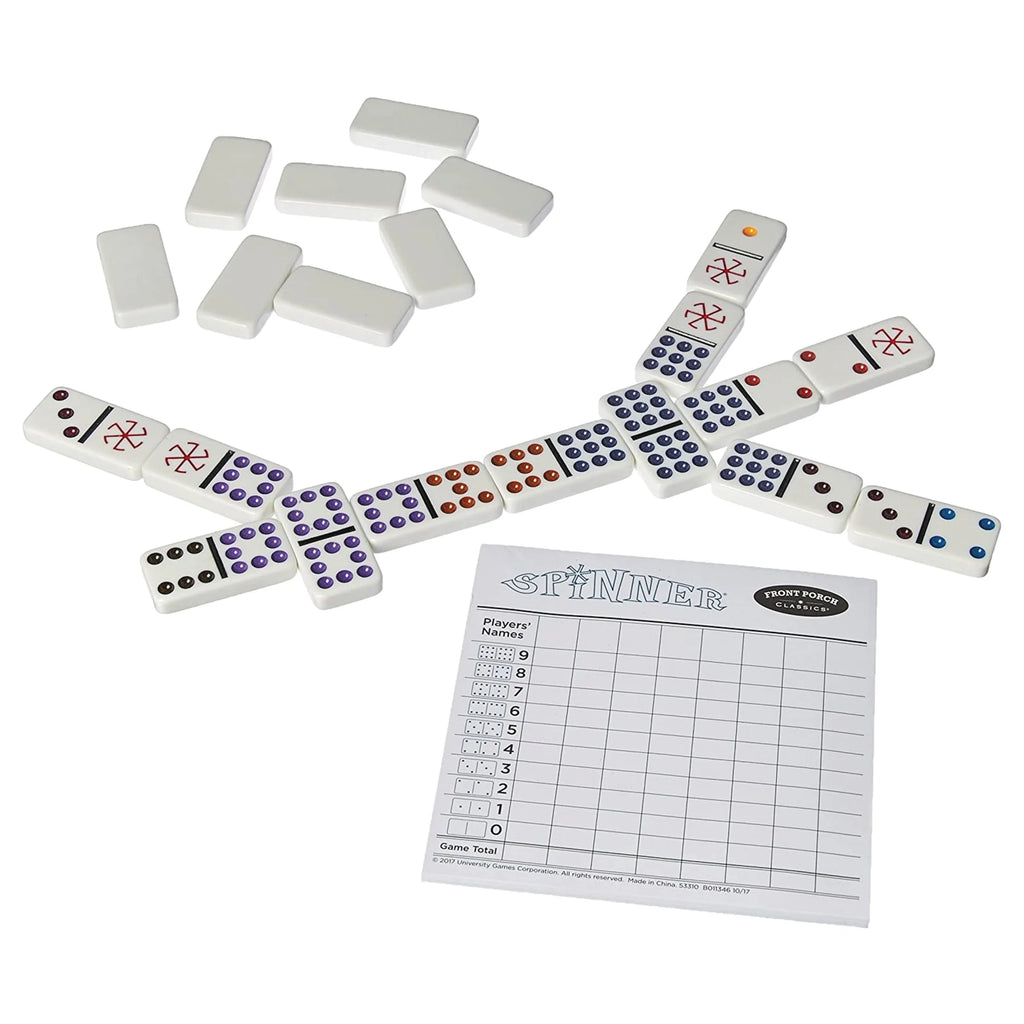 Spinner Domino Set in Wooden Case V1439