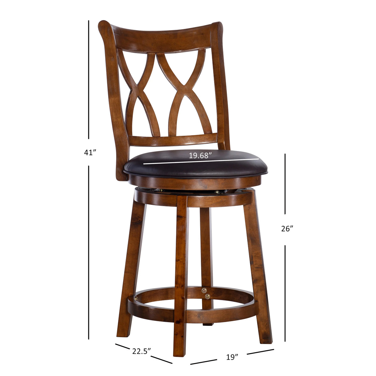Rustic Oak Swivel Counter Stool S246536