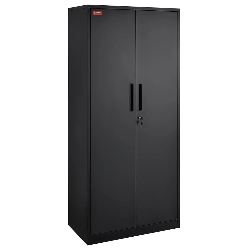 Metal Storage Cabinet 71" Steel Adjustable Shelves Black M57300