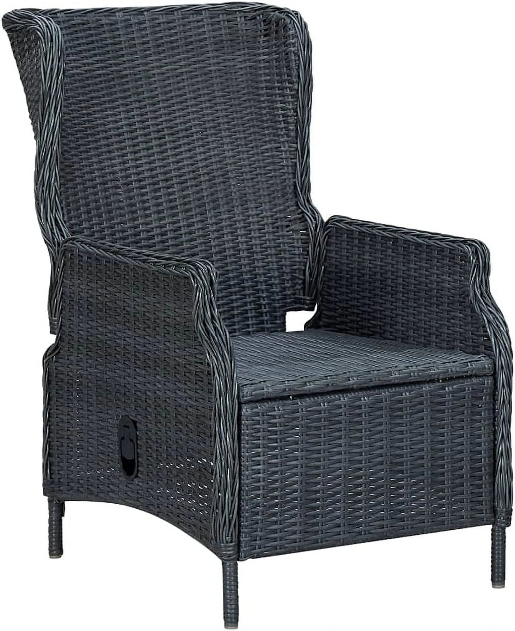 5 Piece Acacia Wood Patio Lounge Set with Dark Gray Cushions H767276
