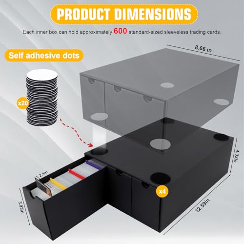 Trading Card Storage Box with 12-600 CT Boxes & 48 Dividers I959838