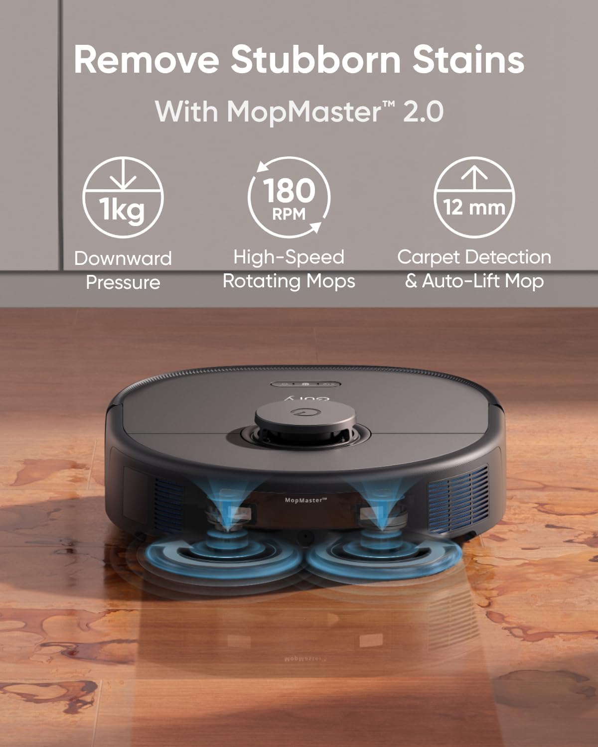 Robot Vacuum and Mop with 8,000 Pa Suction, Dual Mops with Auto-Lift, Carpet Detection, AI Obstacle Avoidance, Auto Mop Washing, Auto Drying, Self-Emptying D925