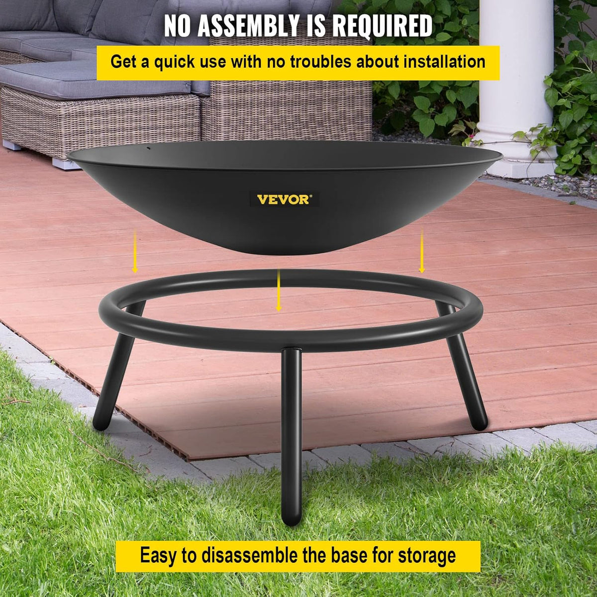 22-Inch Round Carbon Steel Fire Pit Bowl Q8998