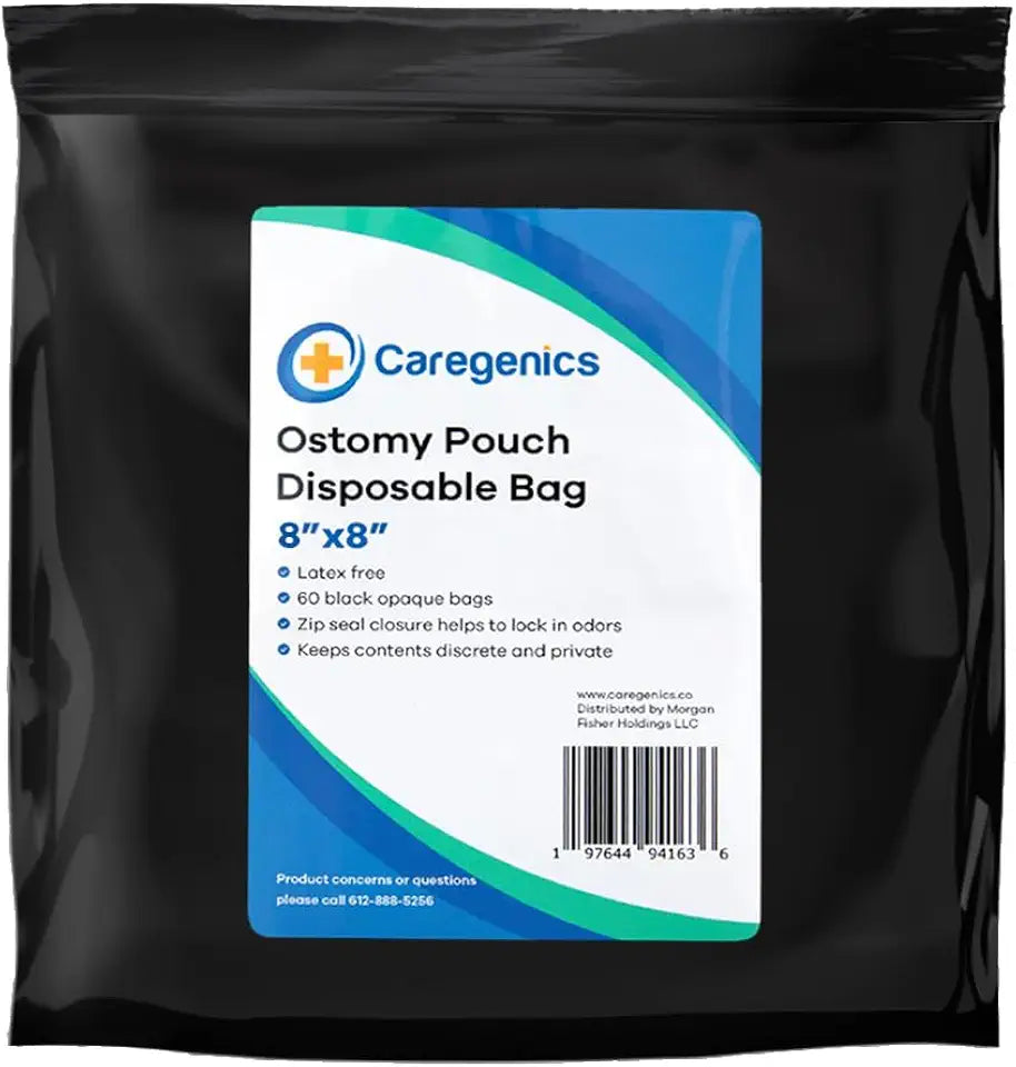 8x8 Ostomy Pouch Disposable Bags Zip Seal Closure 60 Count F7895