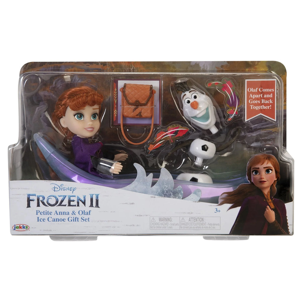 Frozen 2 Petite Princess Anna and Ice Canoe Gift Set Includes Anna, Olaf! Dolls are approximately 6 inches tall V481413