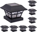 12 Pack Black Solar Powered LED Post Cap Light T70462