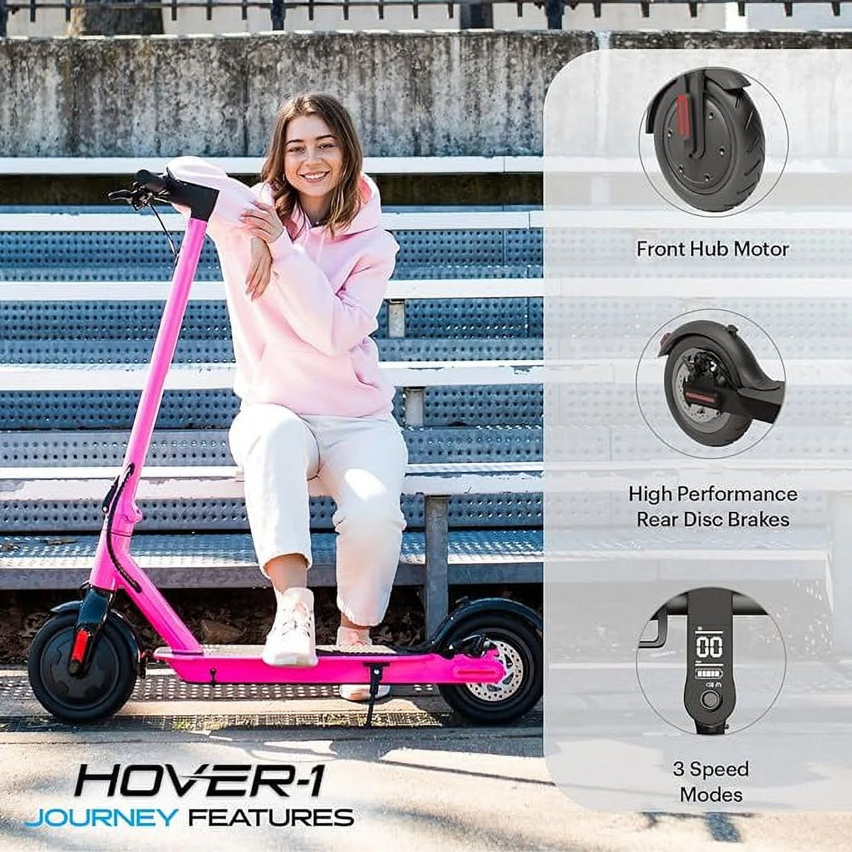 Yellow Folding Electric Scooter, 16 mph Max Speed D4687