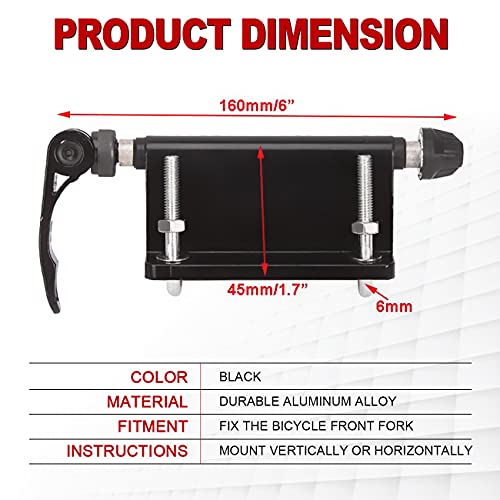 Bike Fork Mount Bicycle Quick-Release Aluminum Alloy Fork Block Mounts 2 Pcs O39470