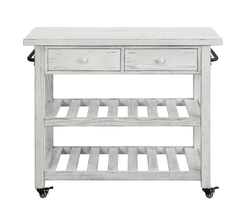 White Two-Drawer Kitchen Cart T51854