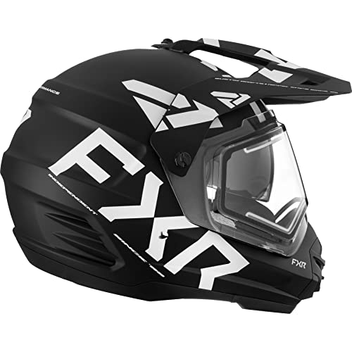 Black/White Snowmobile Helmet with Electric Shield Z3862