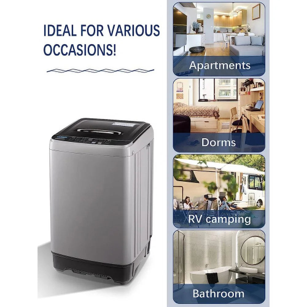 17.7 lbs Portable Compact Washing Machine with Drain Pump P9601