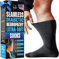Black Diabetic Crew Socks 4 Pairs L2838
