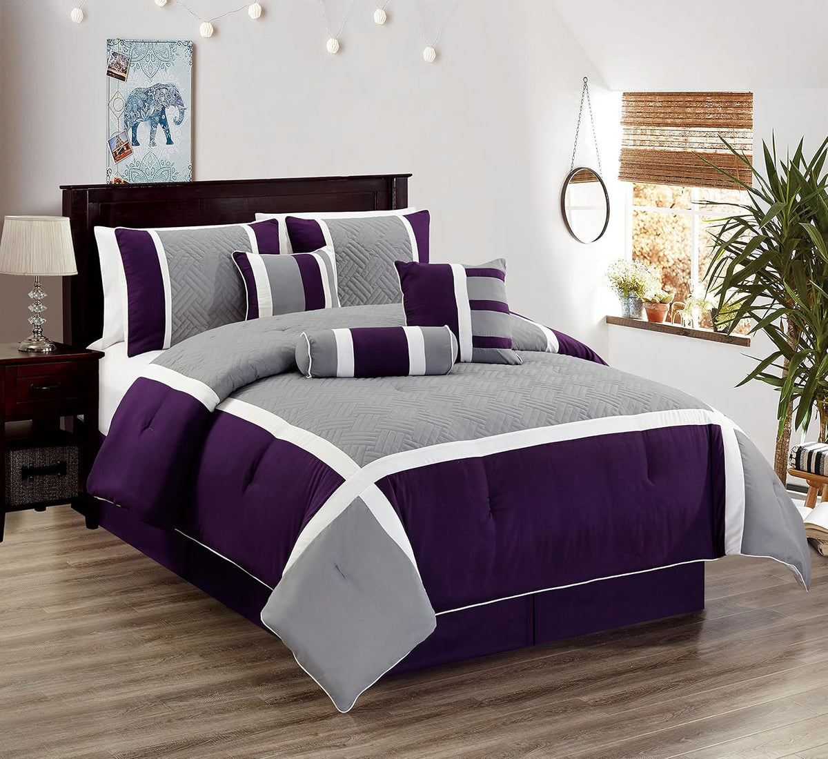 4 Piece Curtain Set with Attached Sheer Backing J190