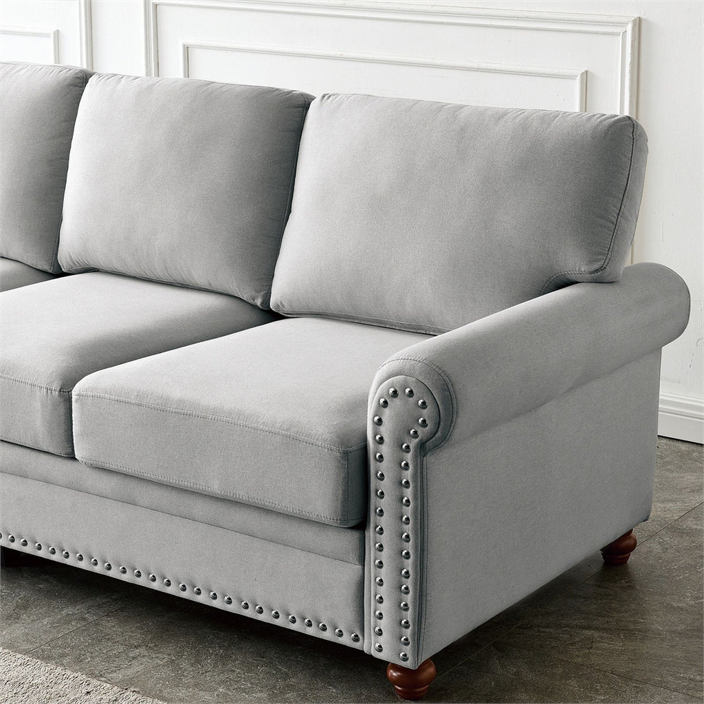 Gray Linen Fabric Storage Sofa K83203