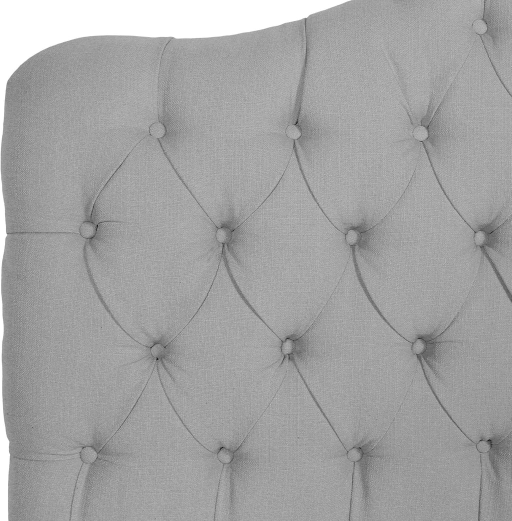 Upholstered Adjustable Headboard Panel with Solid Wood Frame and Button-Tufted Design - Putty Finish - Twin L486
