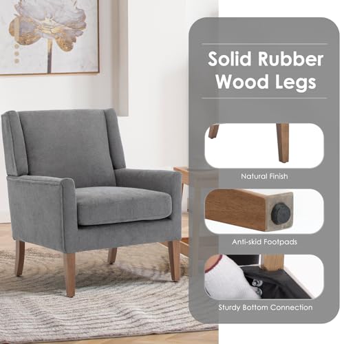 Beige Upholstered Fabric Accent Armchair R8552