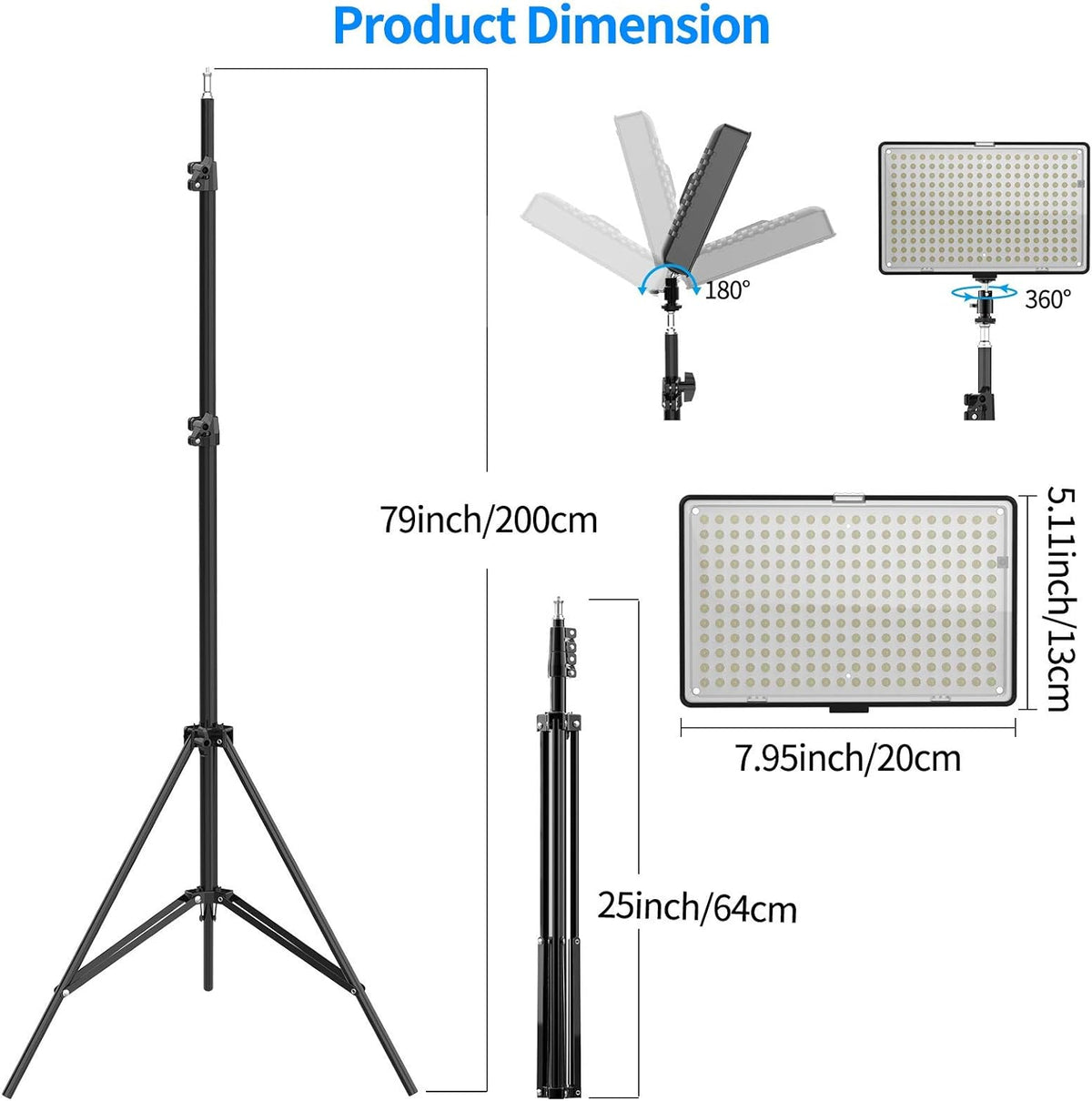Dimmable LED Video Lighting Kit with Stands X915741