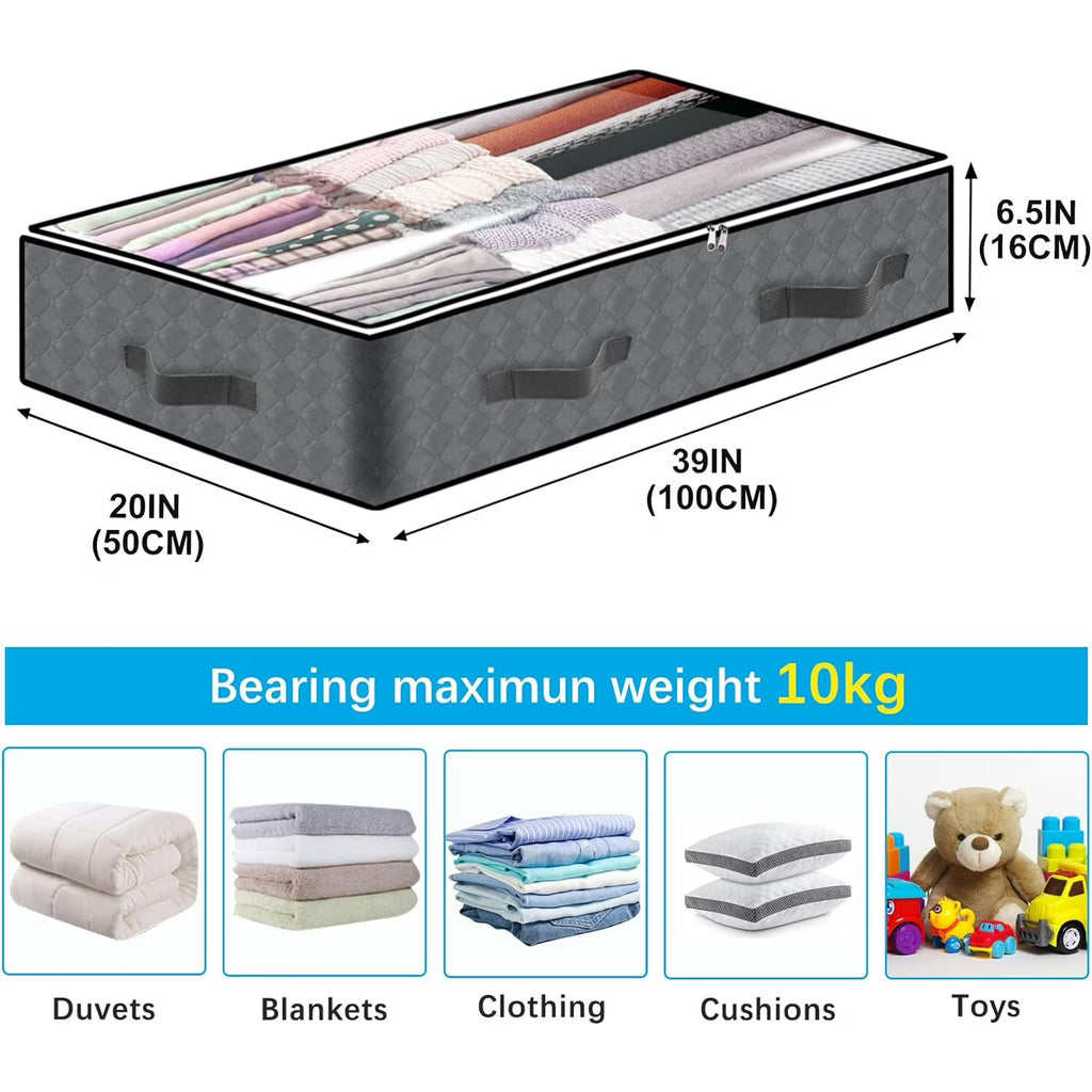 8 Pack Under Bed Storage Containers, 90L Collapsible Closet Organizers H800931