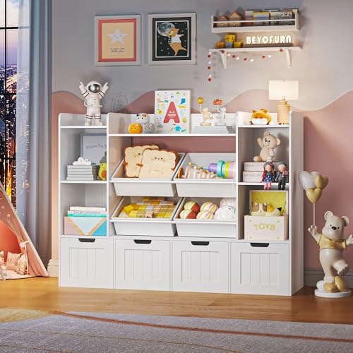 4 Movable Drawers Toy Storage Organizer with Box Bins F51063