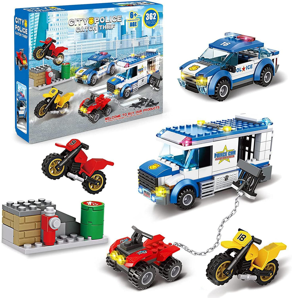 362 Pieces Police Car Building Block Set Pack of 2 J651