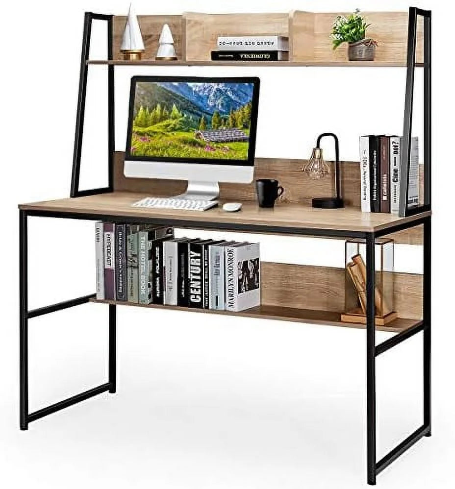 Computer Desk with Hutch & Bookshelf 47 Inches F73658
