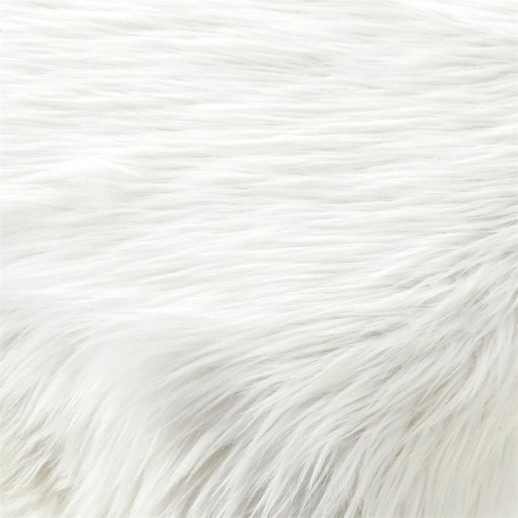 Faux Fur Upholstered Bench with Acrylic X-Legs Cream S6536
