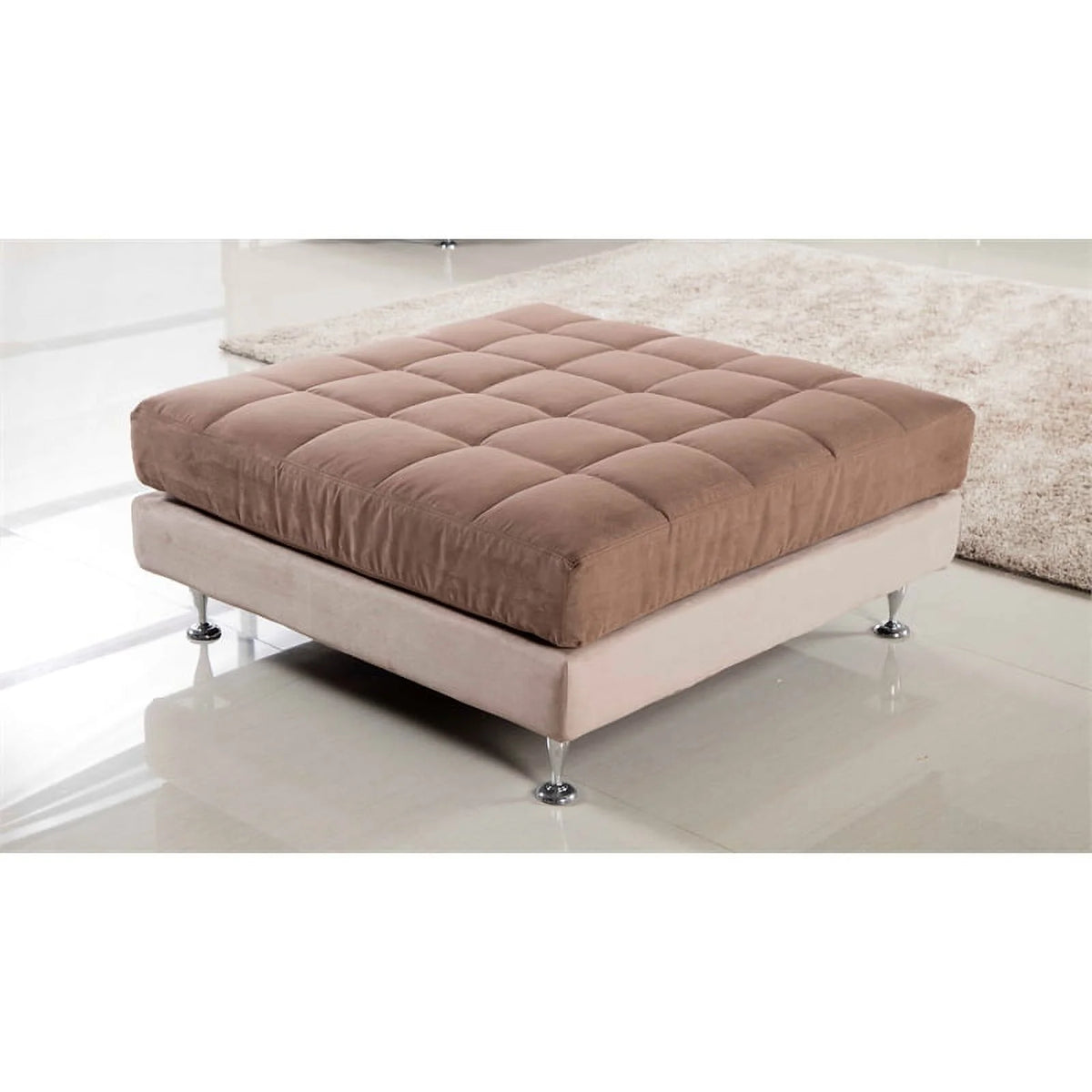 Light Brown Microfiber Sectional Chaise L232