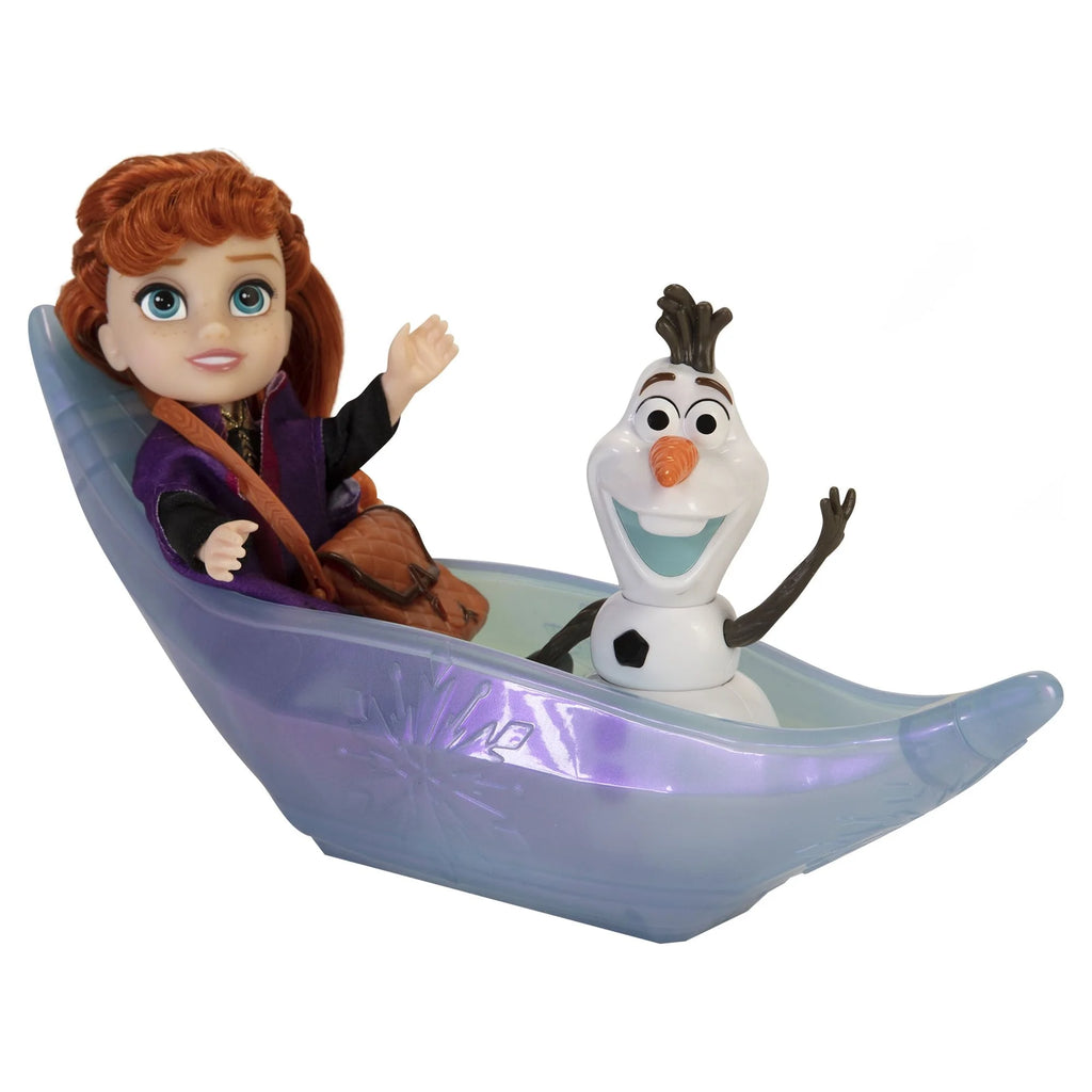 Frozen 2 Petite Princess Anna and Ice Canoe Gift Set Includes Anna, Olaf! Dolls are approximately 6 inches tall V481413