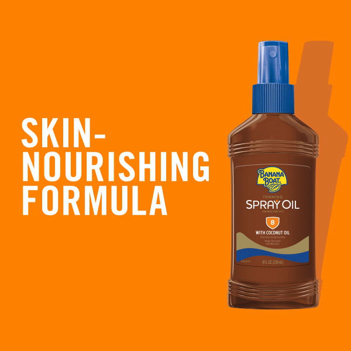 Deep Tanning Oil Pump Spray Sunscreen Broad Spectrum SPF 8 - 8 Ounces (Pack of 3) B707272